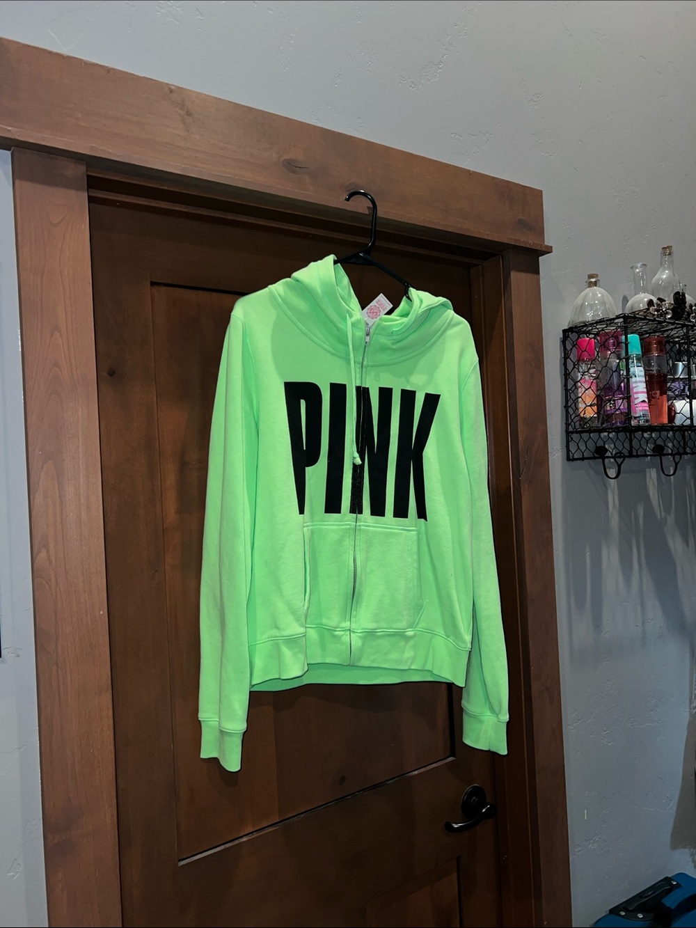 Victoria’s Secret Pink-Zip-Up Hoodie-Lime Green-Large